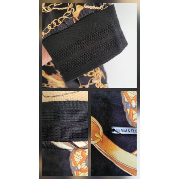 Denim & Flower by Ricky Singh Vintage Versace Inspired Men’s Bomber Jacket- XL - Picture 8 of 9